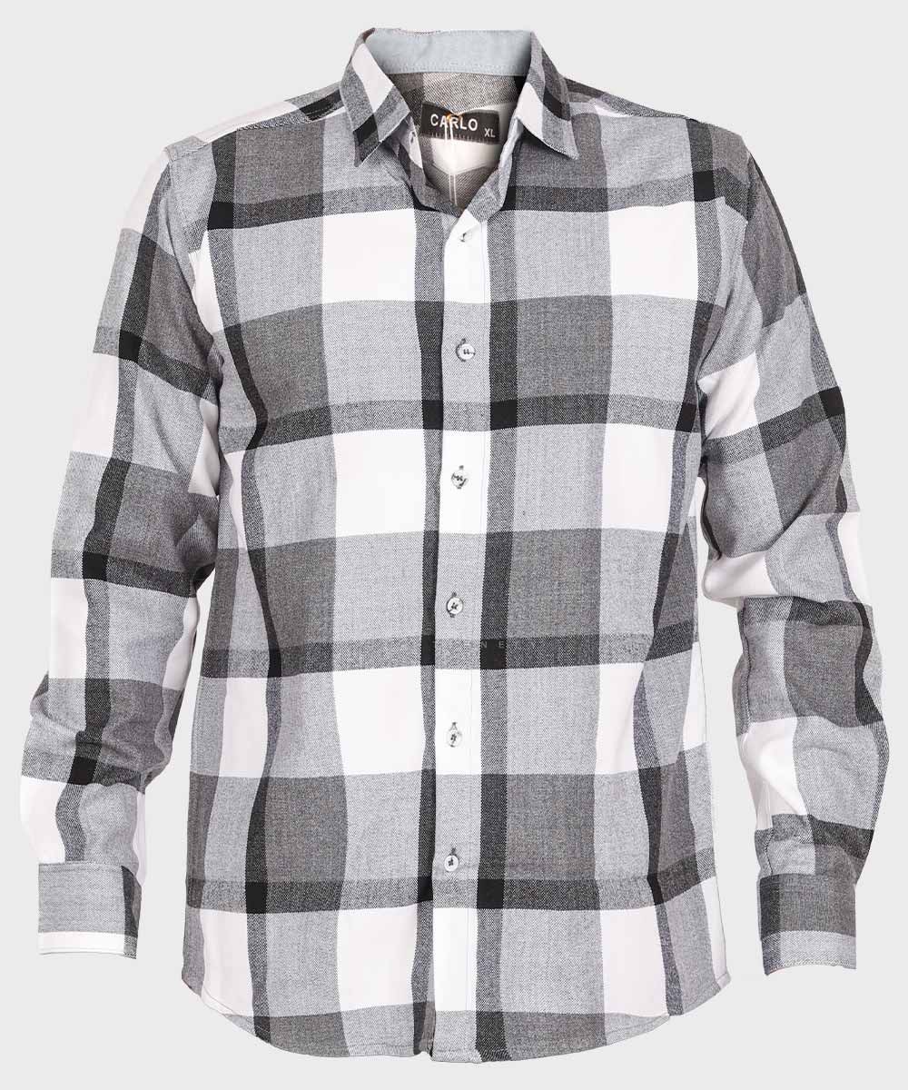 پیراهن مردانه پشمی سفید و مشکی 0152