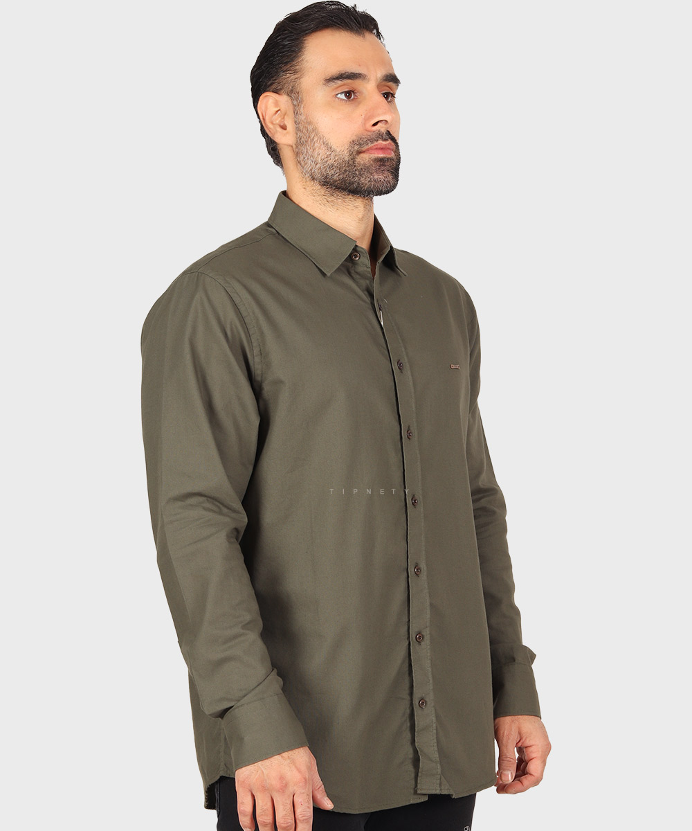                                                             سفید سورمه ای قهوه ای سبز مشکی آبی روشن لجنی ذغالی پیراهن آستین بلند فیت 5499  - تصویر 15