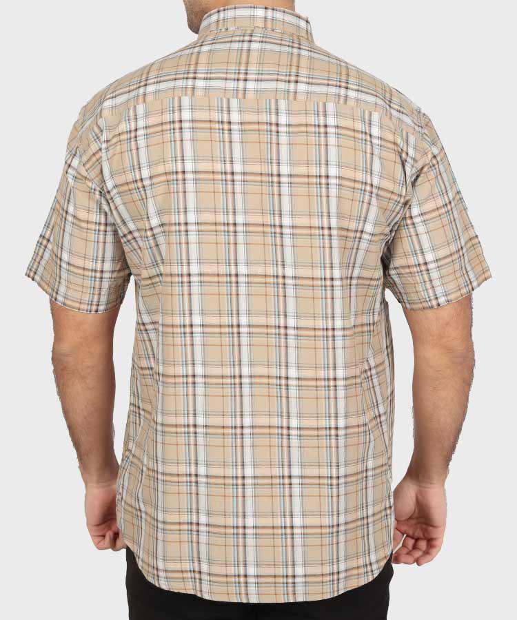         نخودی پیراهن آستین کوتاه کلاسیک 0932  - تصویر 3