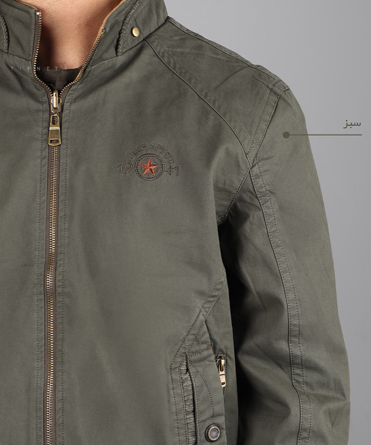                                                                                                                                             کرم شتری سبز مشکی زمستانه کت کتان 9822  - تصویر 23