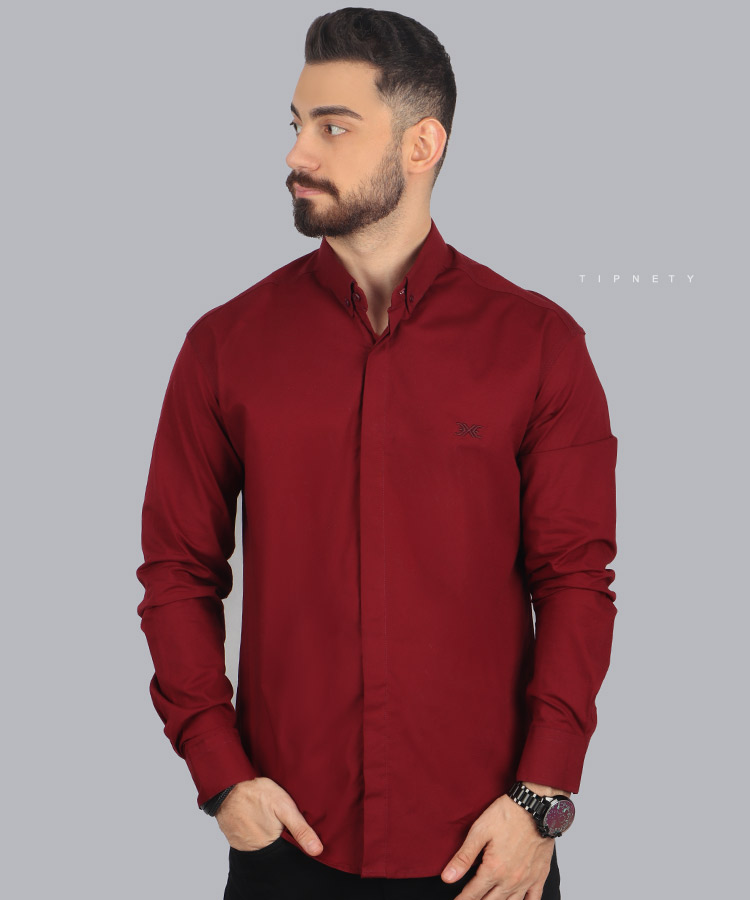 پیراهن مردانه آستین بلند ساده 3003