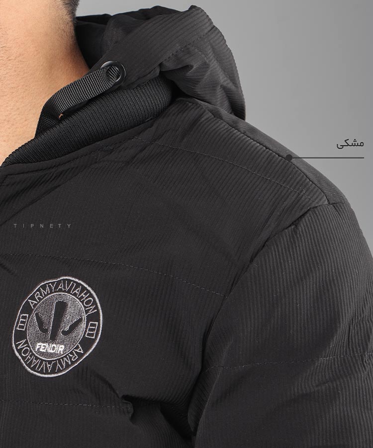                                                                                                                                                                                     سبز خاکی سفید مشکی زمستانه کاپشن 0137  - تصویر 5