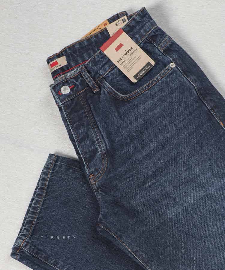 شلوار جین استرایت فیت مردانه سورمه ای 0148