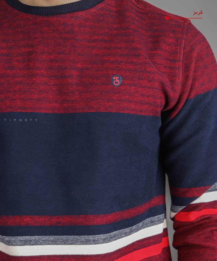                                                                                         لجنی خردلی قرمز پاییزه پلیور 5238  - تصویر 5