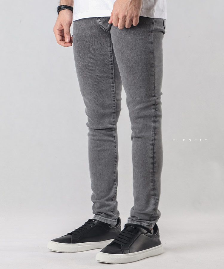 شلوار جین اسکینی مردانه طوسی 3710