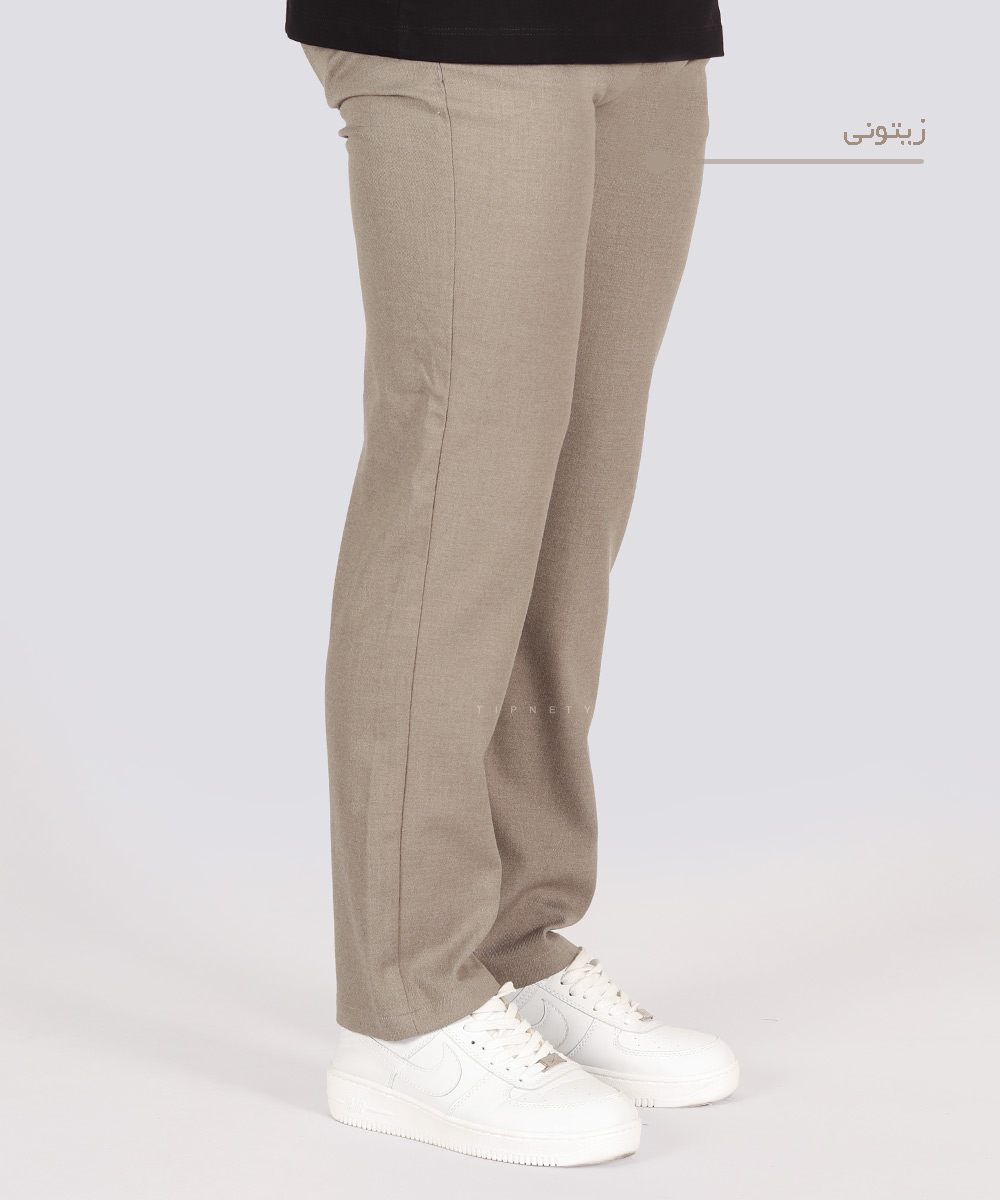                                     ذغالی کرم تیره صدری زیتونی طوسی تیره شلوار پارچه ای اسلش 0140  - تصویر 12