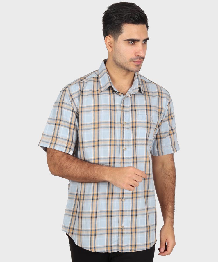         نارنجی پیراهن آستین کوتاه کلاسیک 0936  - تصویر 4