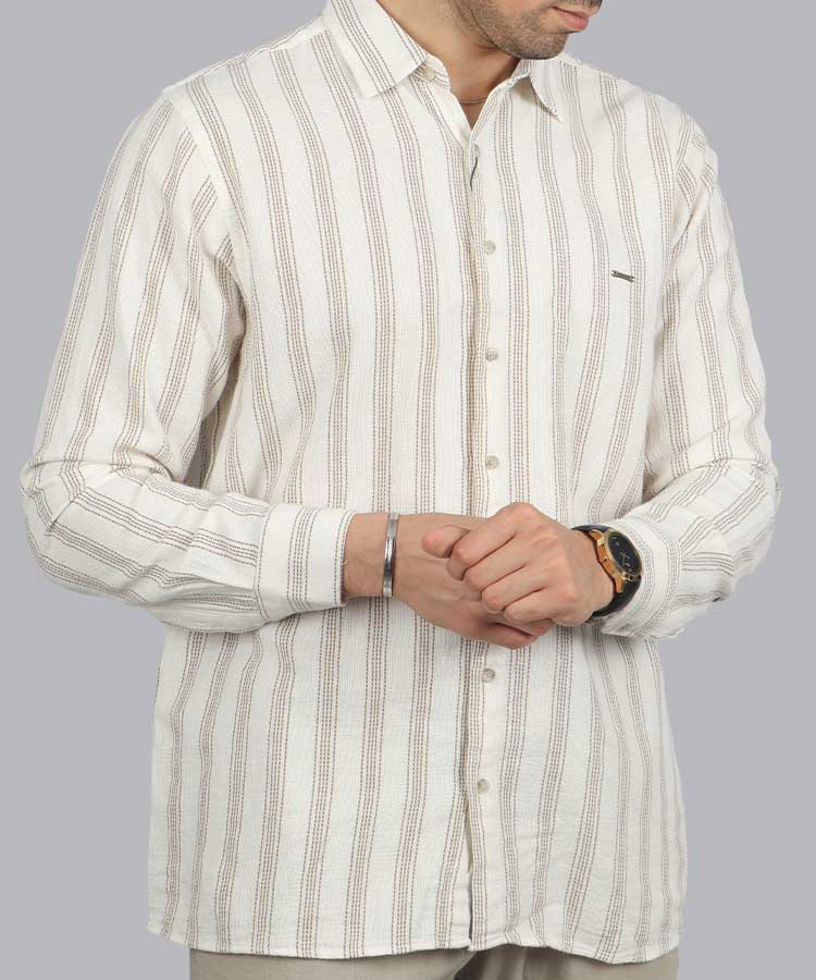                         قهوه ای پیراهن آستین بلند فیت 1114  - تصویر 4