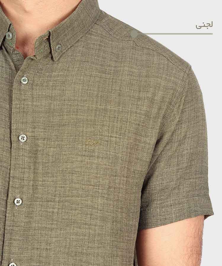                                                                                             مشکی لجنی آبی تیره طوسی تیره شتری نسکافه ای سبز کرم سفید نفتی یشمی خاکی پیراهن آستین کوتاه فیت 0132  - تصویر 14