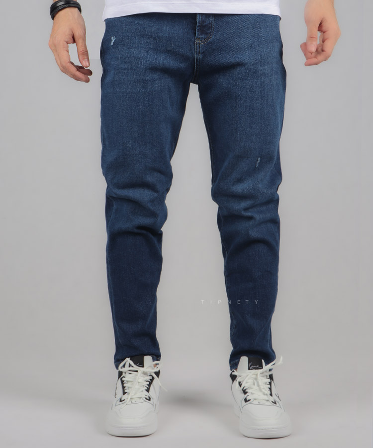                                 آبی تیره شلوار جین مام فیت 0026  - تصویر 5