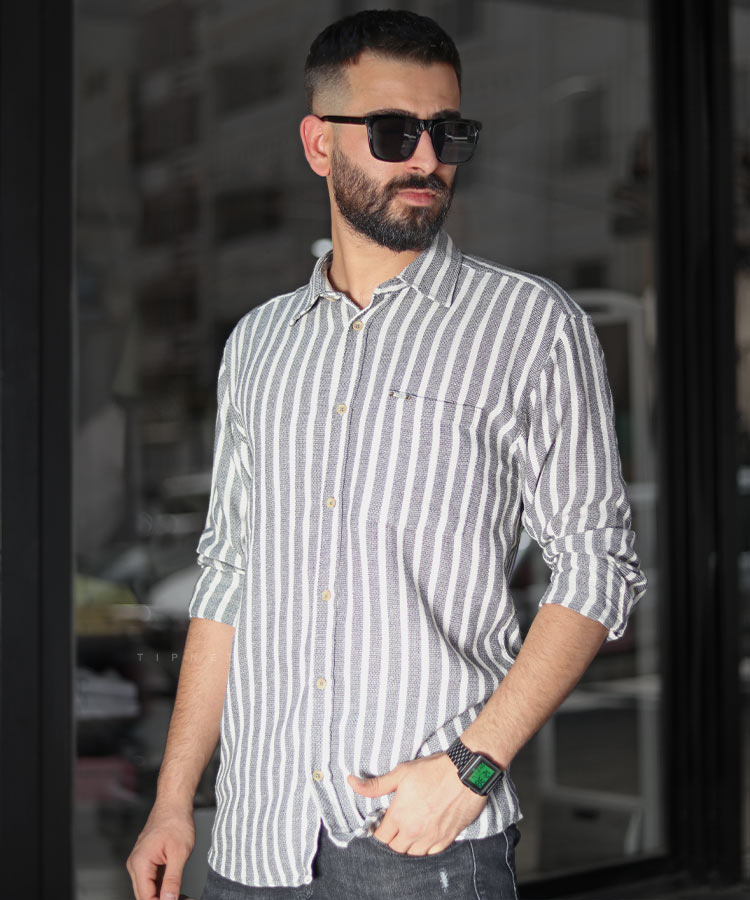 پیراهن آستین بلند لش مردانه کنفی 0826