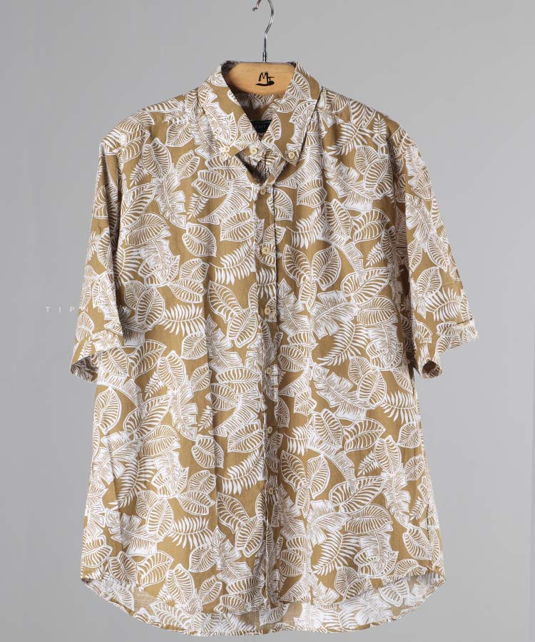                                                 طوسی سبز ذغالی لجنی عسلی پیراهن آستین کوتاه فیت 1203  - تصویر 3