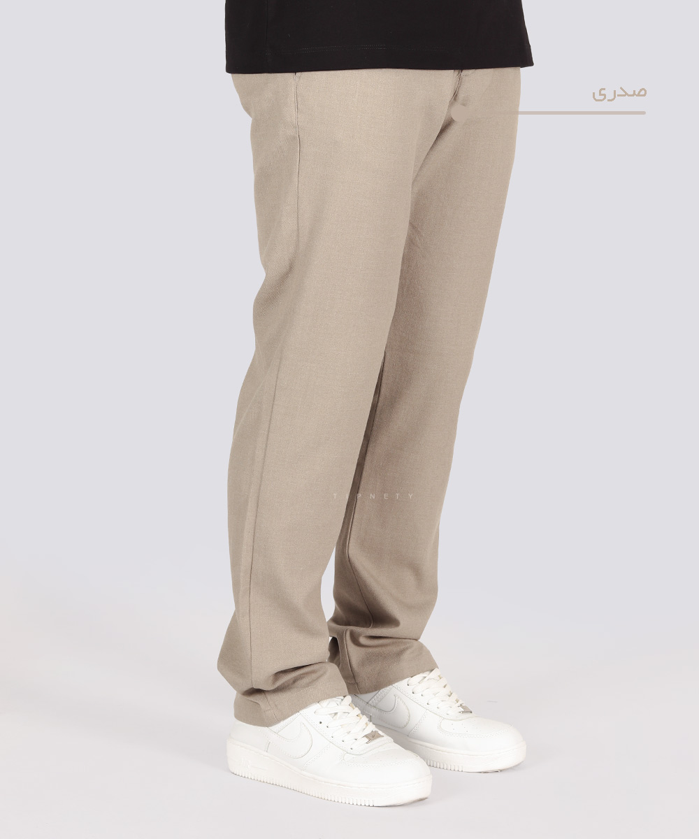                                     ذغالی کرم تیره صدری زیتونی طوسی تیره شلوار پارچه ای اسلش 0140  - تصویر 9