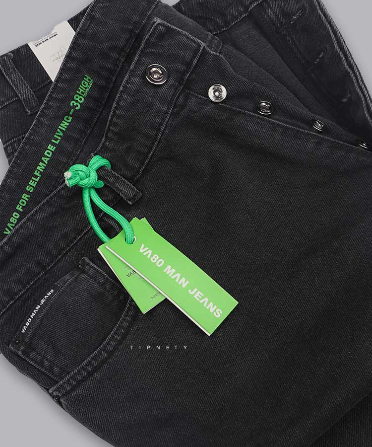 شلوار جین بگ مردانه ذغالی 6078