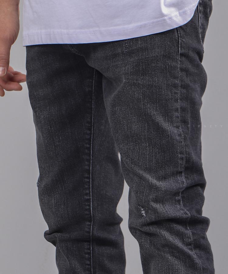 شلوار جین اسلیم مردانه ذغالی 3043