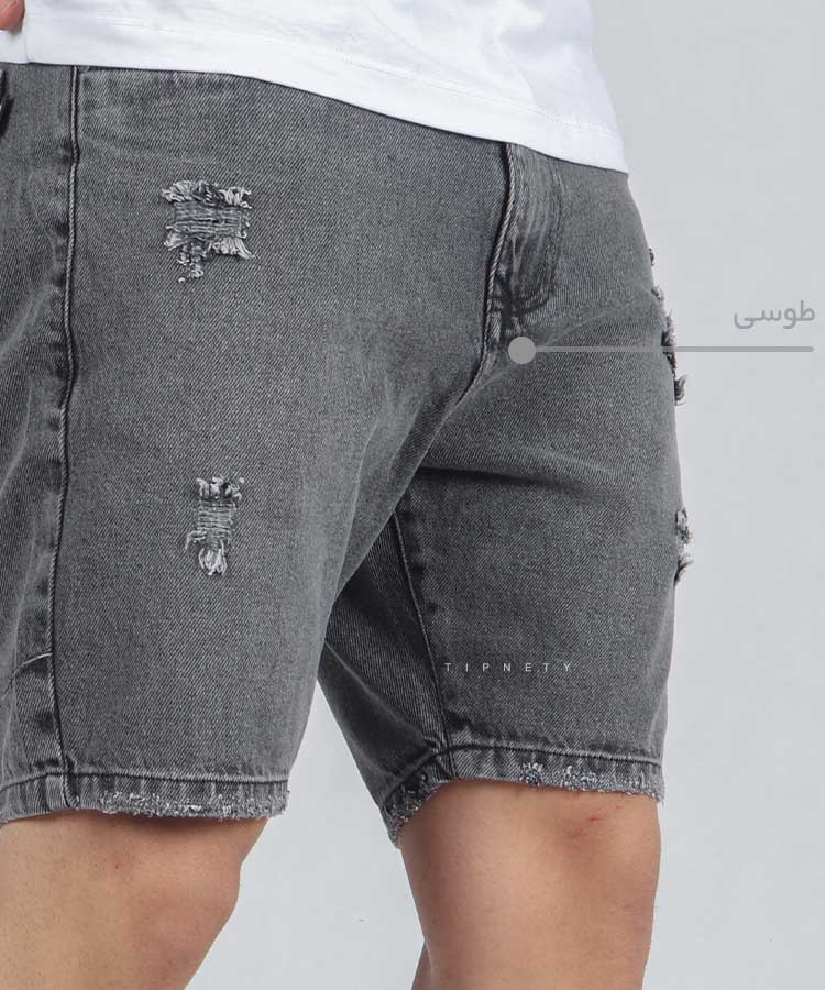                                                                                                                                                   ذغالی طوسی آبی روشن آبی چرک آبی یخی تینت راحتی شلوارک 5260  - تصویر 5