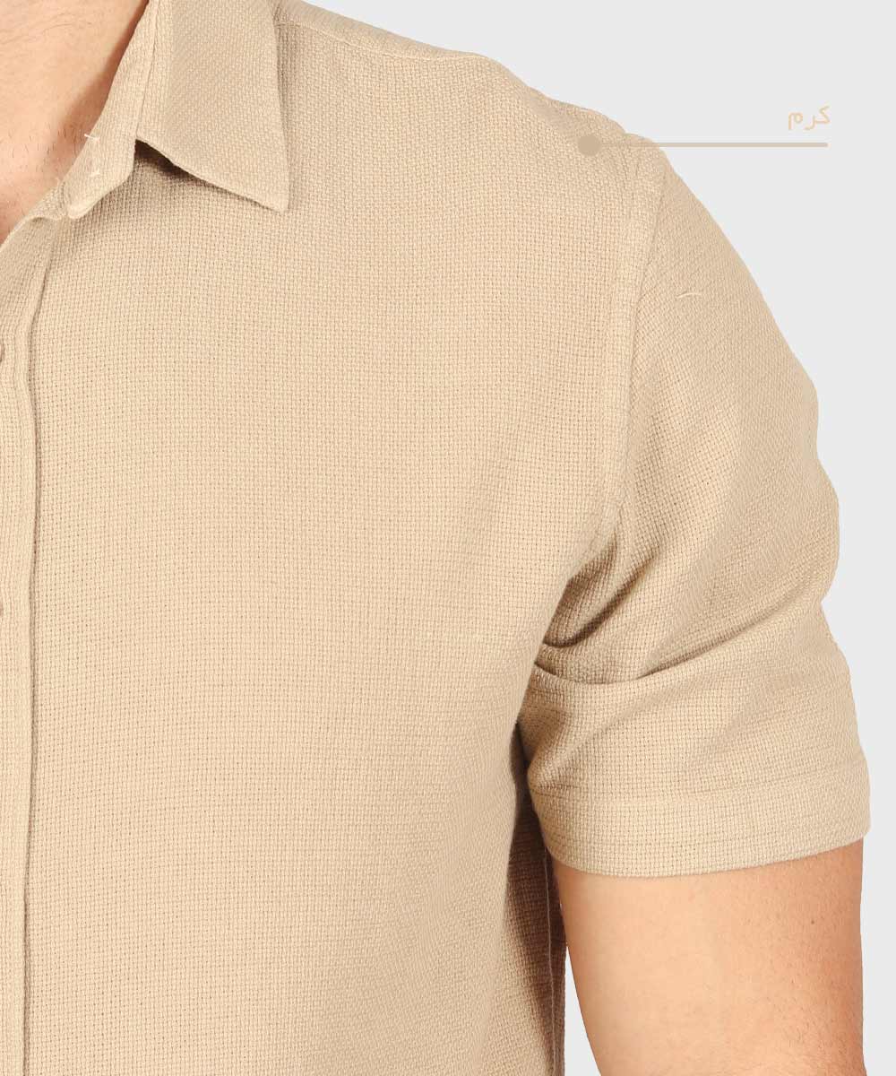                                     سفید آبی روشن لجنی مشکی کرم پیراهن آستین کوتاه فیت 5456  - تصویر 6