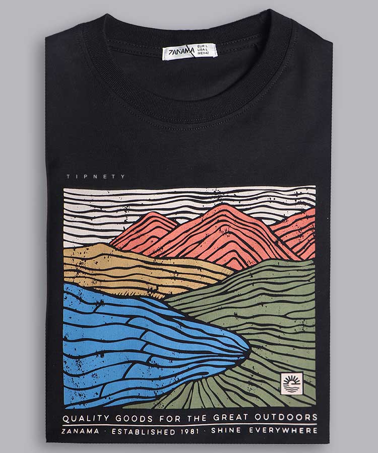 تیشرت لش مشکی طرح دار 1381