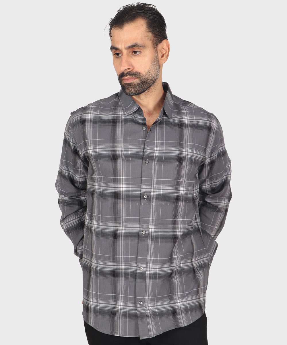                                                                                                                                 سورمه ای طوسی تیره طوسی روشن سبز کرم پیراهن آستین بلند فیت 0324  - تصویر 16