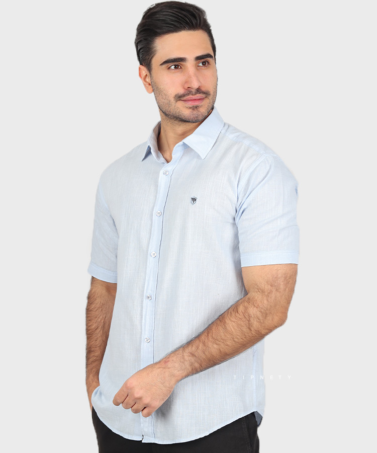                     لجنی زیتونی سبز آبی روشن آبی تیره سفید صدری سورمه ای خاکی پیراهن آستین کوتاه فیت 0876  - تصویر 4