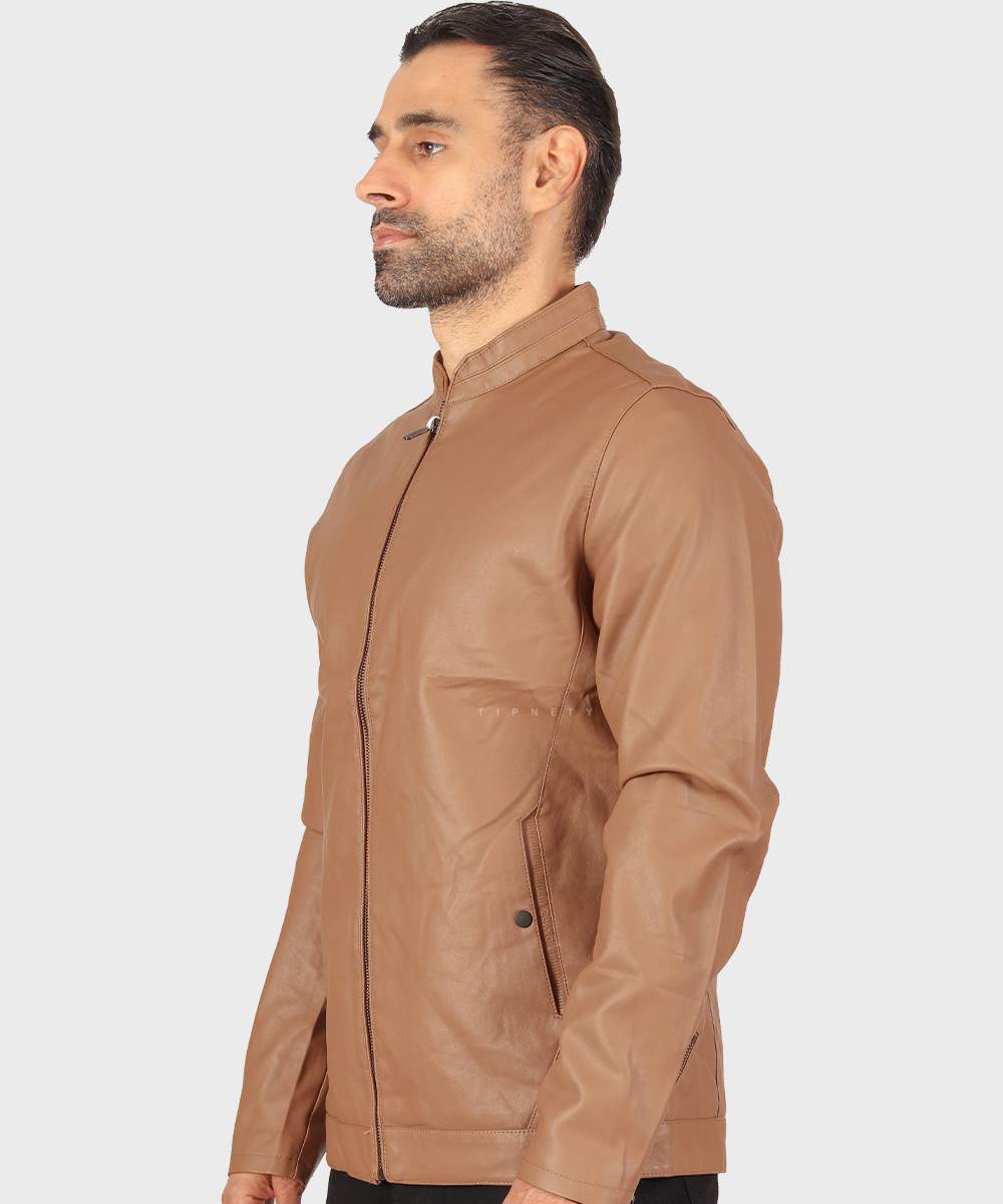         نسکافه ای استخوانی مشکی زمستانه کت چرم 2513  - تصویر 14