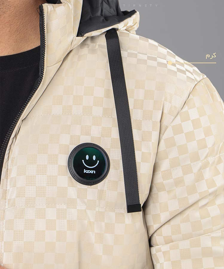                                                                                                                                                                           کرم طوسی مشکی سبز زمستانه کاپشن 0116  - تصویر 5