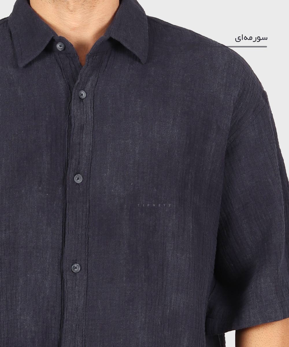                                     کرم خاکی آبی روشن سورمه ای قهوه ای مشکی لجنی پیراهن لش 2683  - تصویر 10