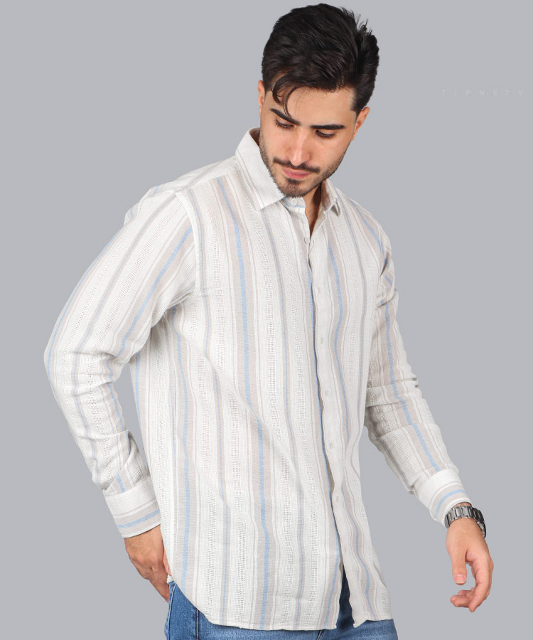 پیراهن مردانه آستین بلند کنفی 5200