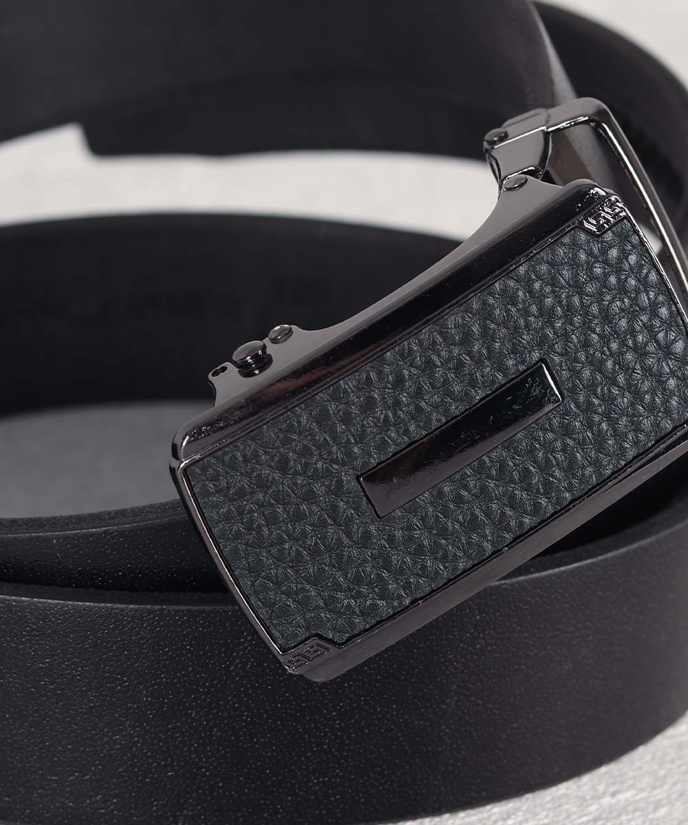 کمربند ریلی مردانه مشکی مستطیلی 5496