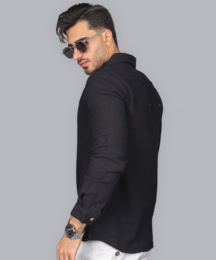                                                                                                                                                             کرم مشکی پسته ای صدری سفید پیراهن آستین بلند فیت 4021  - تصویر 7