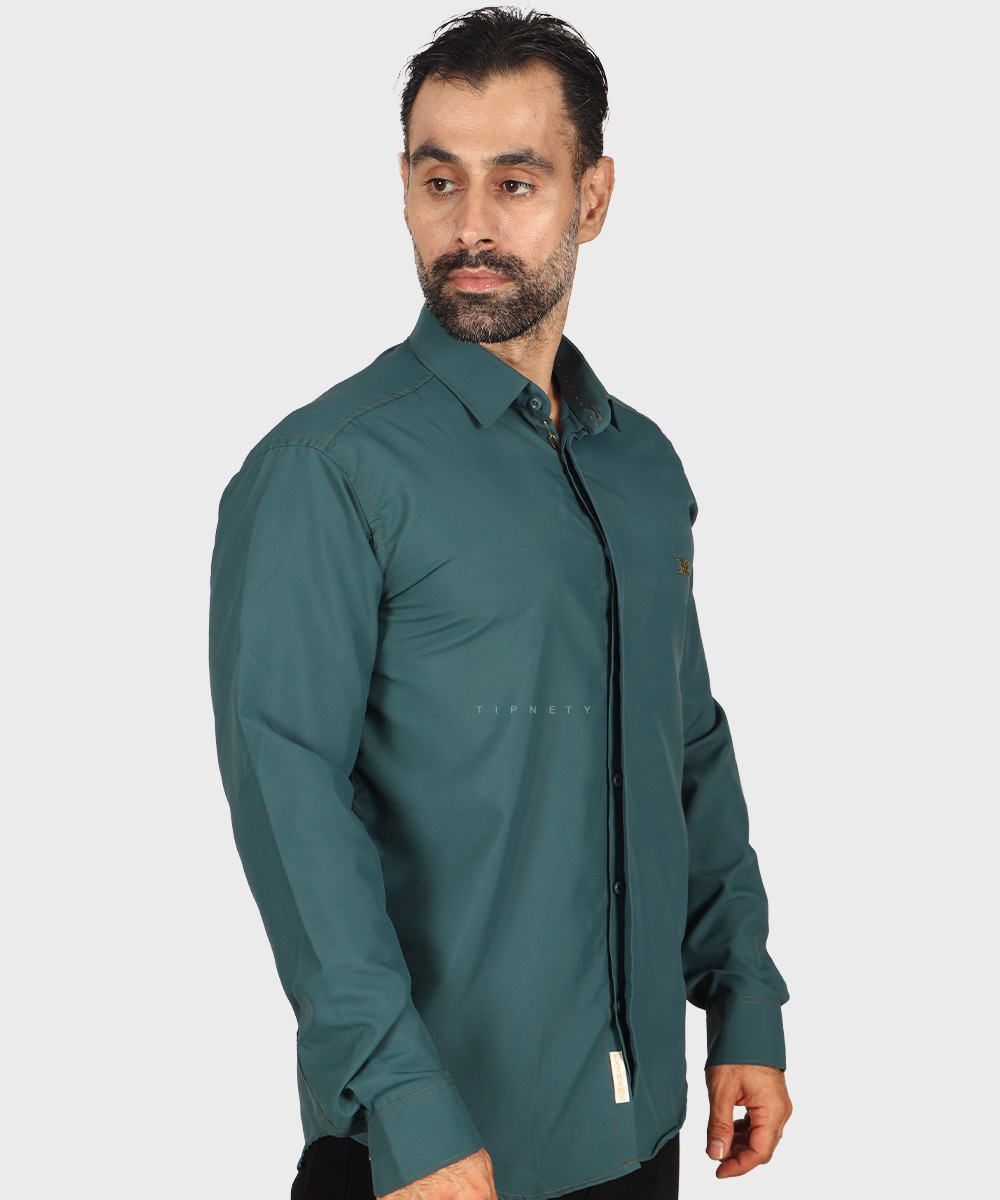 پیراهن مردانه آستین بلند دکمه مخفی 1430