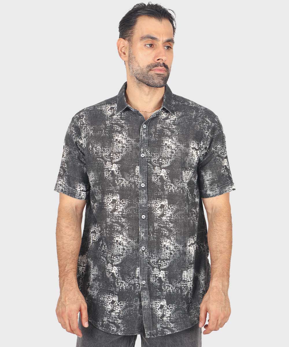 پیراهن مردانه آستین کوتاه طرحدار 0957