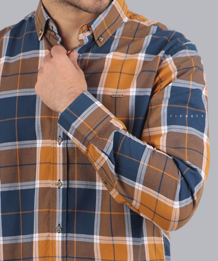                                             نارنجی پیراهن آستین بلند فیت 3760  - تصویر 3