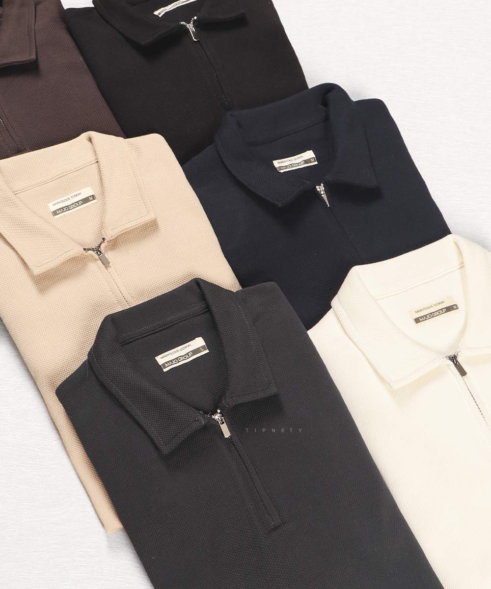 تیشرت آستین بلند نیم زیپ و ساده 4220