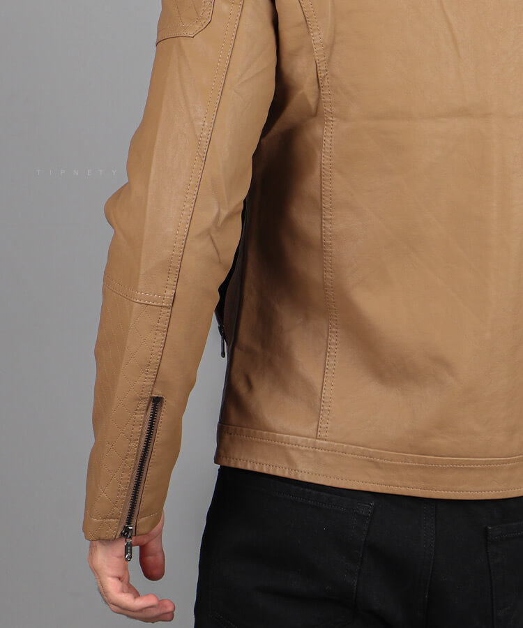                                                                                                                                               شکلاتی یشمی     مشکی زمستانه کت چرم 2318  - تصویر 7