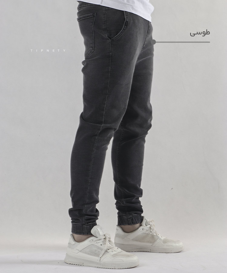                                                   ذغالی طوسی آبی تیره آبی روشن شلوار جین اسلش 4567  - تصویر 5