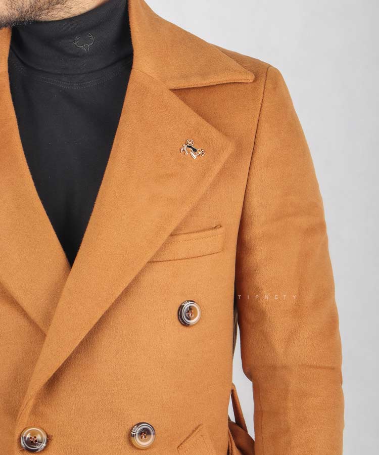                                                                     مشکی   عسلی زمستانه پالتو 0035  - تصویر 2