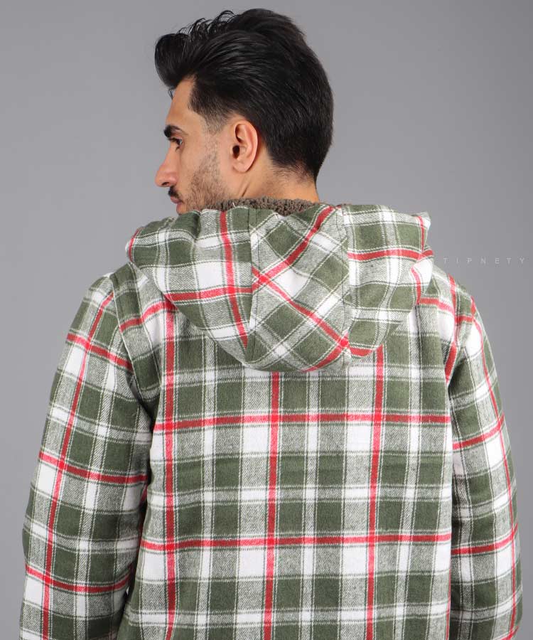 کاپشن مردانه پشمی طرح چهارخانه 1323