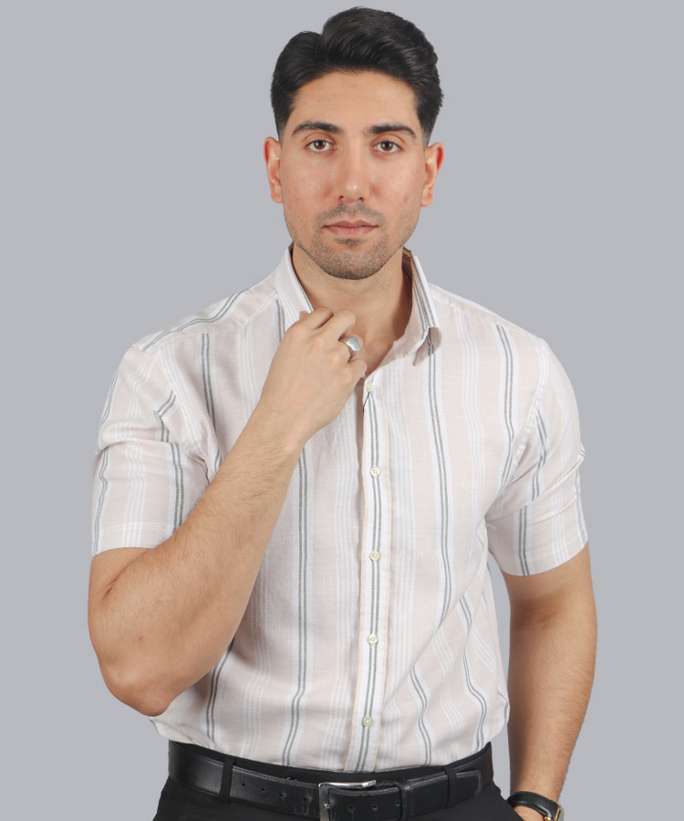 پیراهن آستین کوتاه مردانه مجلسی 4360