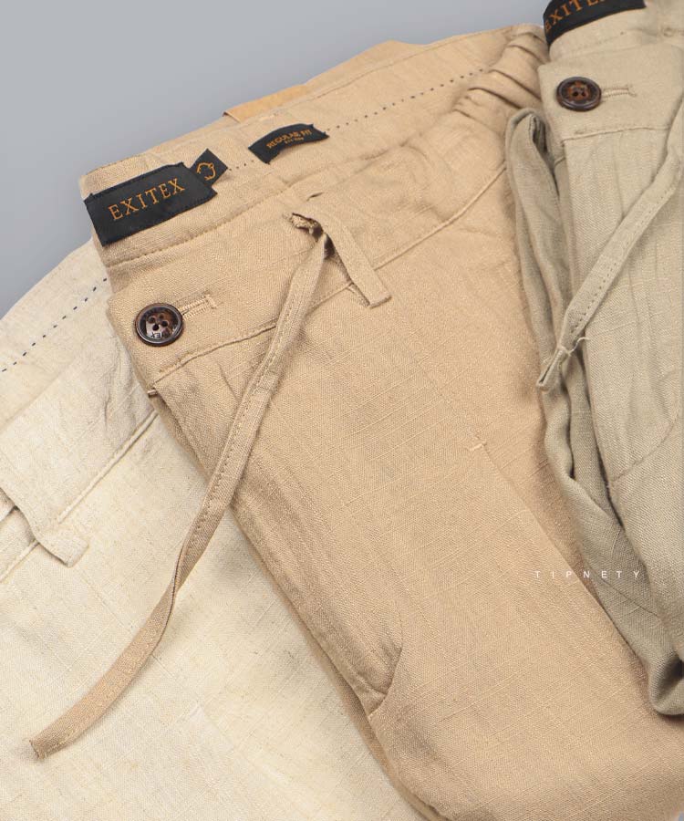                                                                                                                                                                   کرم صدری استخوانی زیتونی مشکی شلوار پارچه ای لینن 0071  - تصویر 7