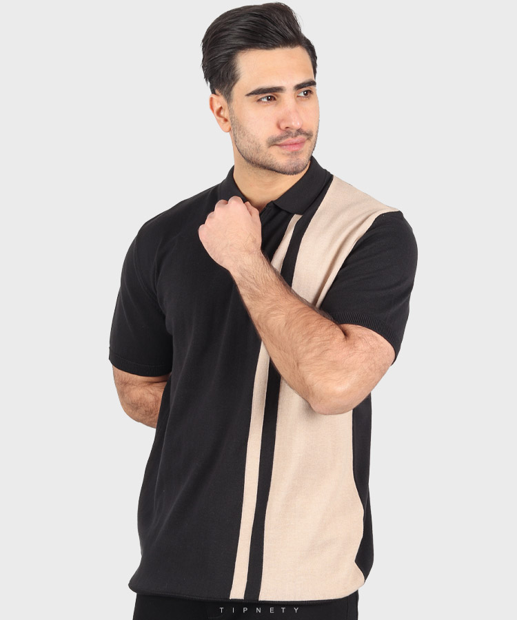                                                   مشکی یشمی سورمه ای کرم تیشرت یقه دار 5305  - تصویر 5