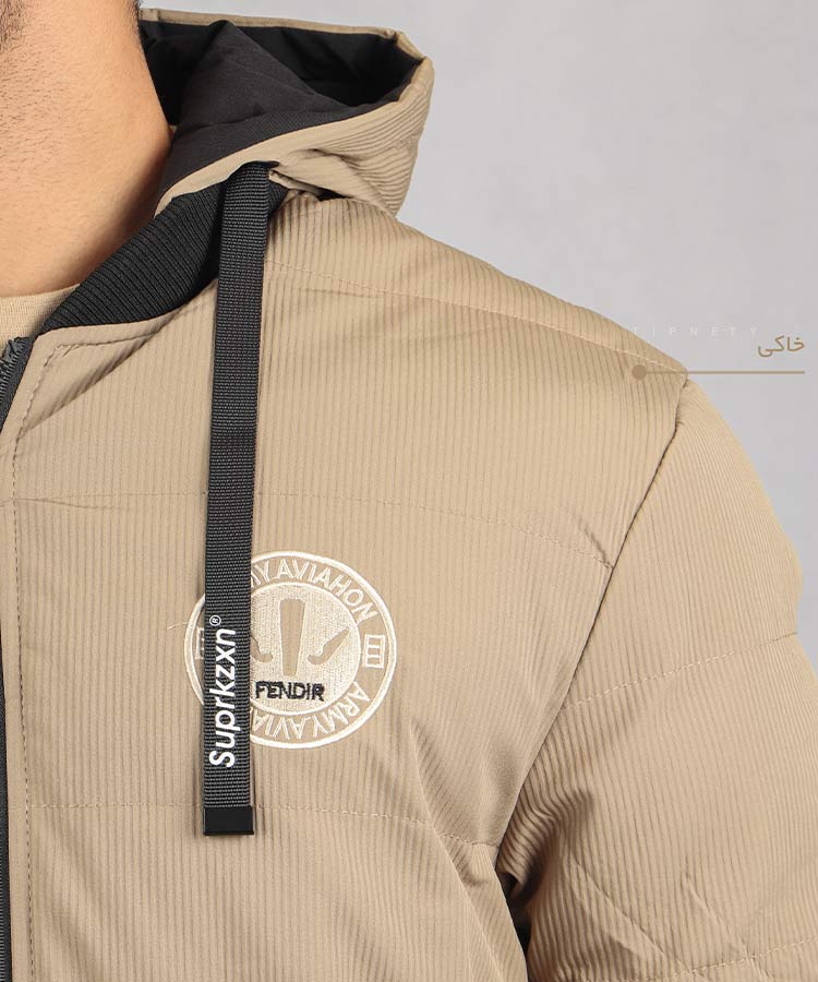                                                                                                                                                                 سبز خاکی سفید مشکی زمستانه کاپشن 0137  - تصویر 7