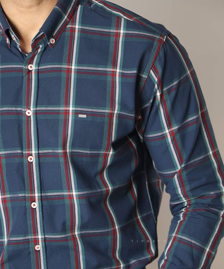 پیراهن مردانه آستین بلند چهارخانه 3014