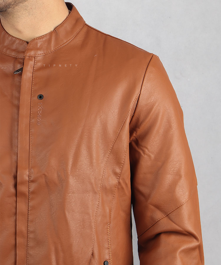                                                                                                                                         عسلی طوسی مشکی زمستانه کت چرم 2319  - تصویر 3