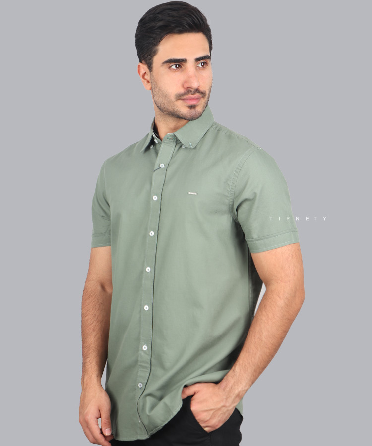 پیراهن مردانه ساده آستین کوتاه 5318