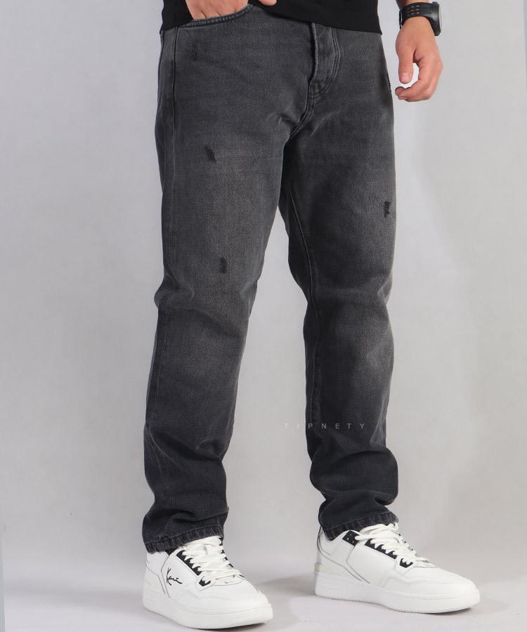 شلوار جین مام استایل مردانه ذغالی 6074