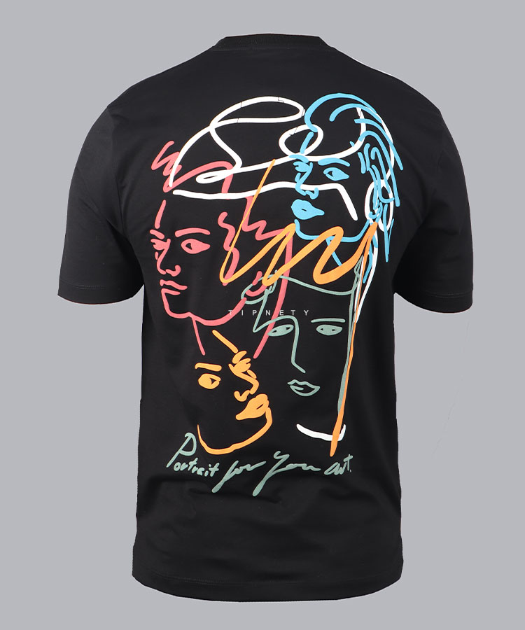 تیشرت طرح دار مردانه پورتریت 1302