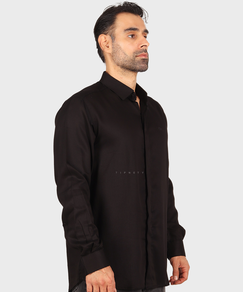                                                 مشکی سورمه ای صدری کرم آبی روشن پیراهن آستین بلند فیت 0372  - تصویر 11