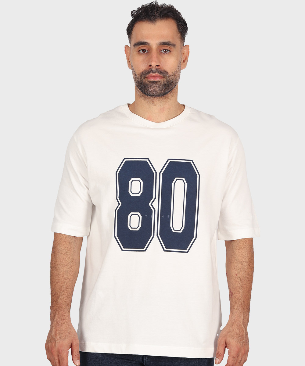 تیشرت لش سفید طرح 80 کد 1715