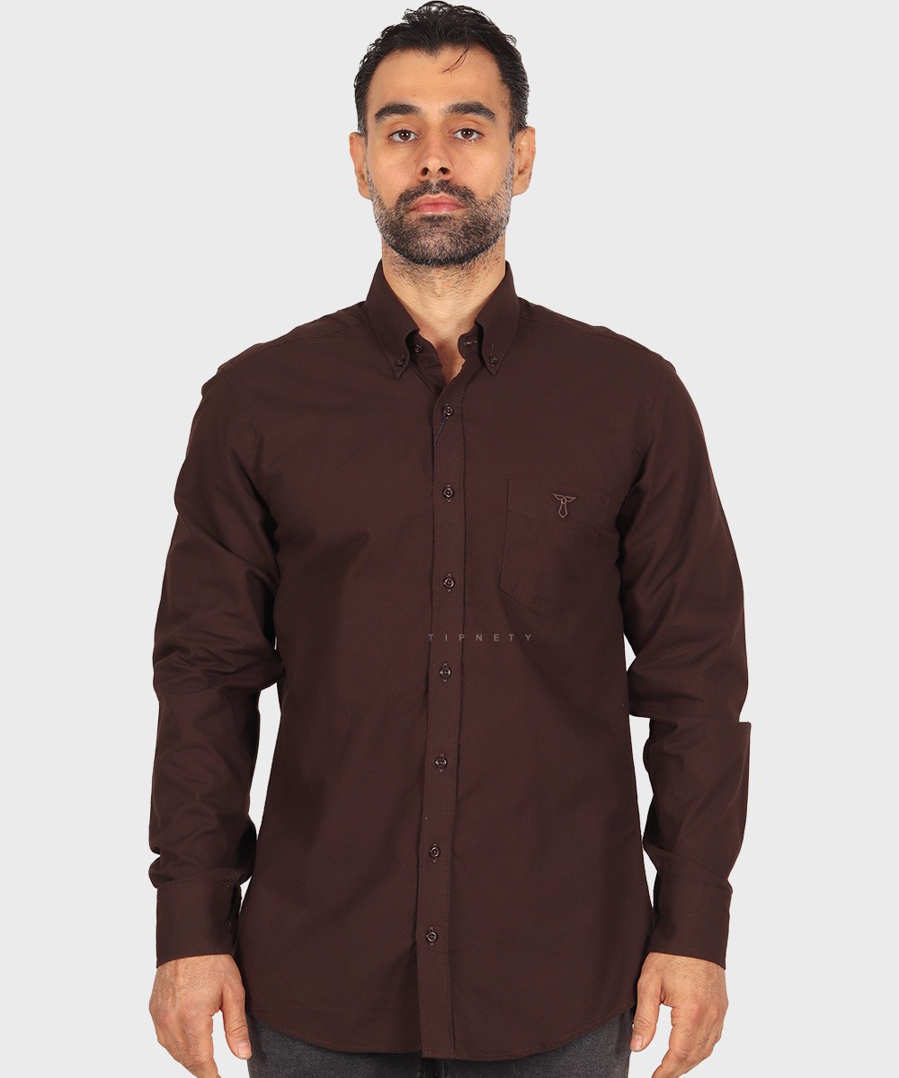 پیراهن مردانه آستین بلند تک جیب برند تیپ 3990